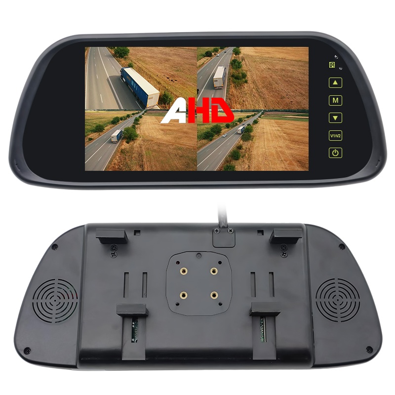 2 trong 1 Cài đặt màn hình gương chiếu hậu 7 inch Quad AHD