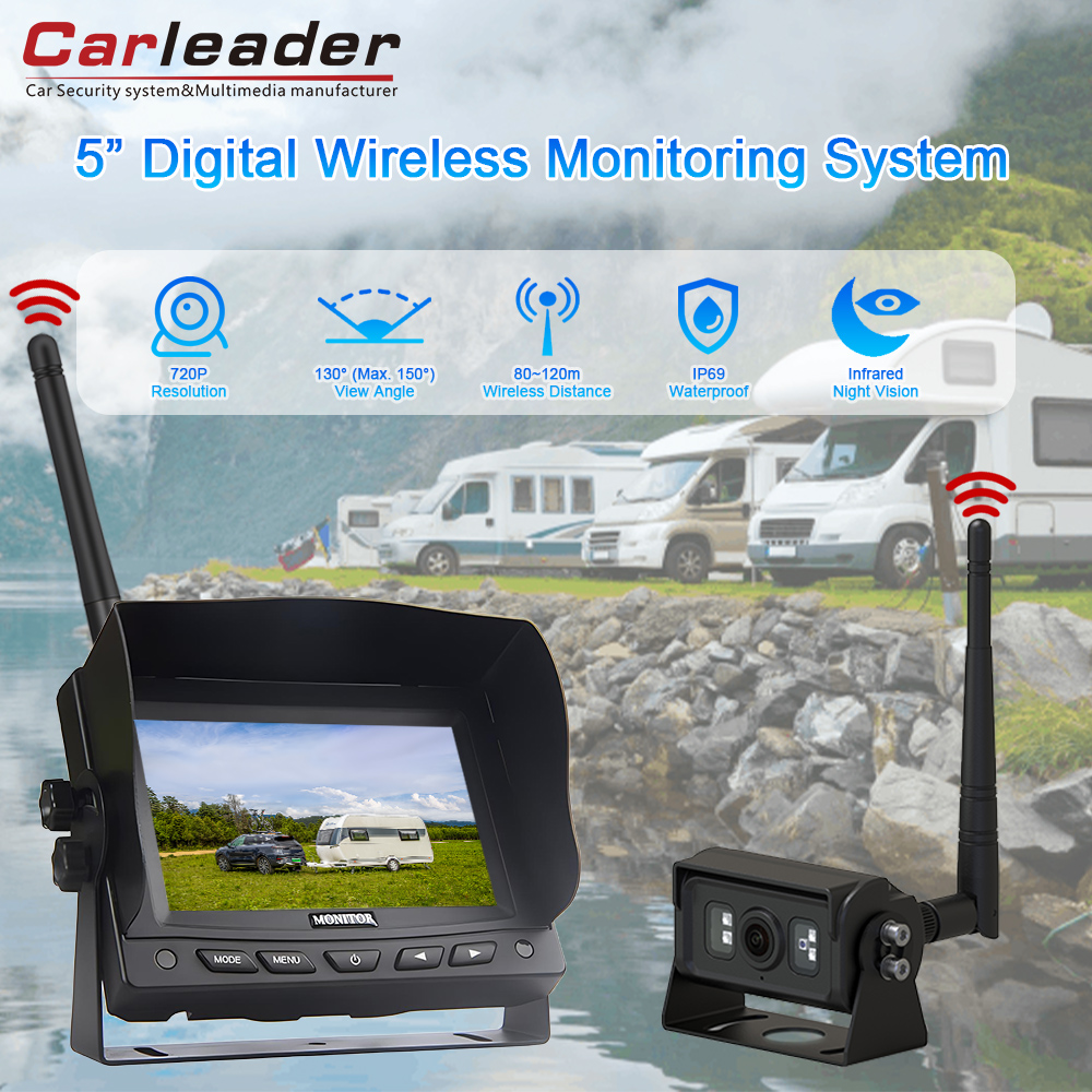 Nâng cấp lên giám sát thông minh hơn với hệ thống camera không dây kỹ thuật số 5 inch LCD của Carleader 5 inch
