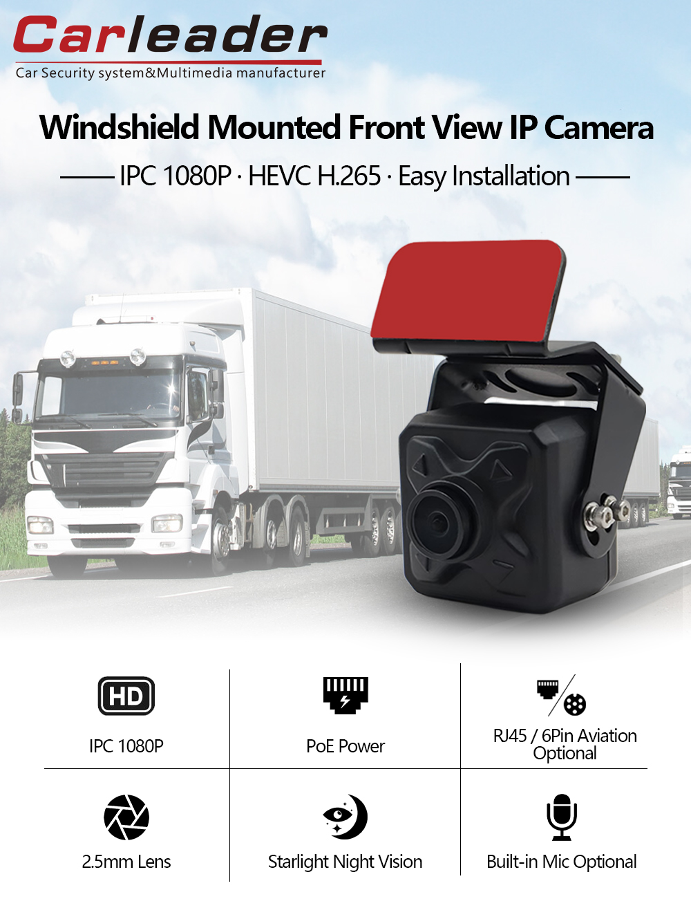 Camera IP View Front View được gắn trên kính chắn gió mới