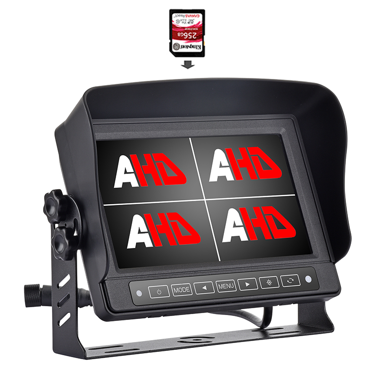 Carleader Màn hình AHD 7 inch chống nước Quad Display Xe tải ghi video