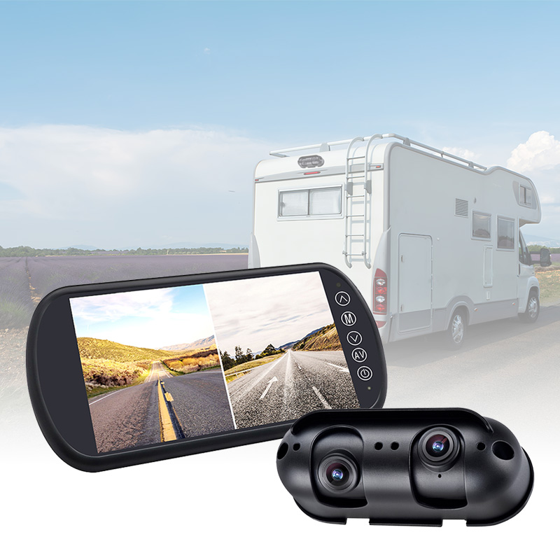 Bảo vệ RV / Motothome của bạn với Hệ thống giám sát gương chia đôi ống kính kép 7 inch Carleader Bảo vệ RV / Motothome của bạn với Hệ thống giám sát gương chia đôi ống kính kép 7 inch Carleader