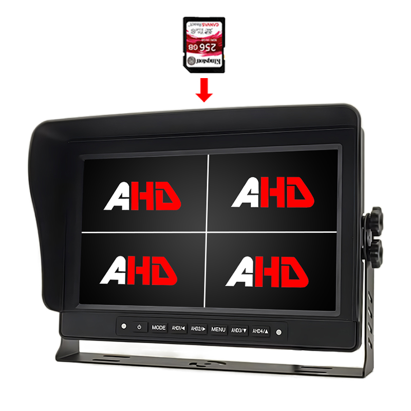 Carleader 10.1 Màn hình Quad View chống nước Ghi video Màn hình AHD