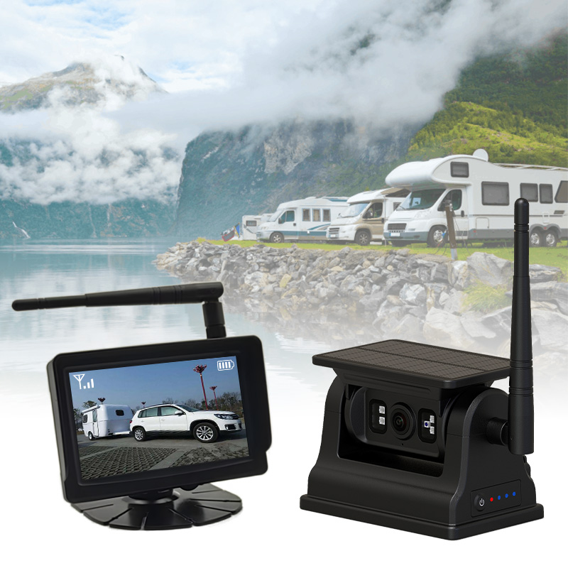 Hệ thống camera từ tính có thể sạc lại bằng năng lượng mặt trời không dây 5 inch