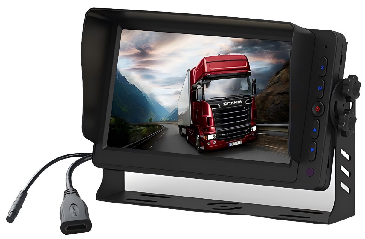 Màn hình xe HDMI 7 inch với đầu vào AV kép, kích hoạt ngược và loa tích hợp