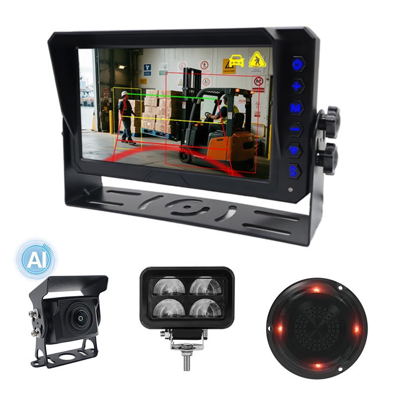 Hệ thống giám sát phát hiện AI với đèn cảnh báo hình chữ U cho xe nâng