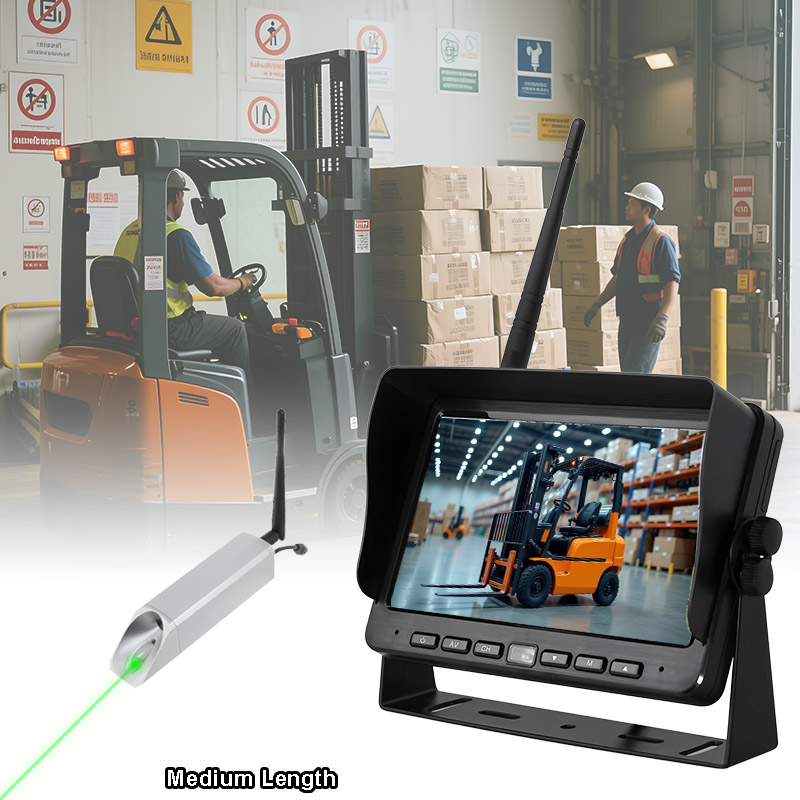 Hệ thống camera xe nâng từ tính không dây Hỗ trợ kích thước trung bình Định vị bằng laser